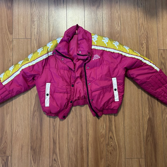 Kappa Kappa pink cropped puffer jacket - Picture 2 of 6